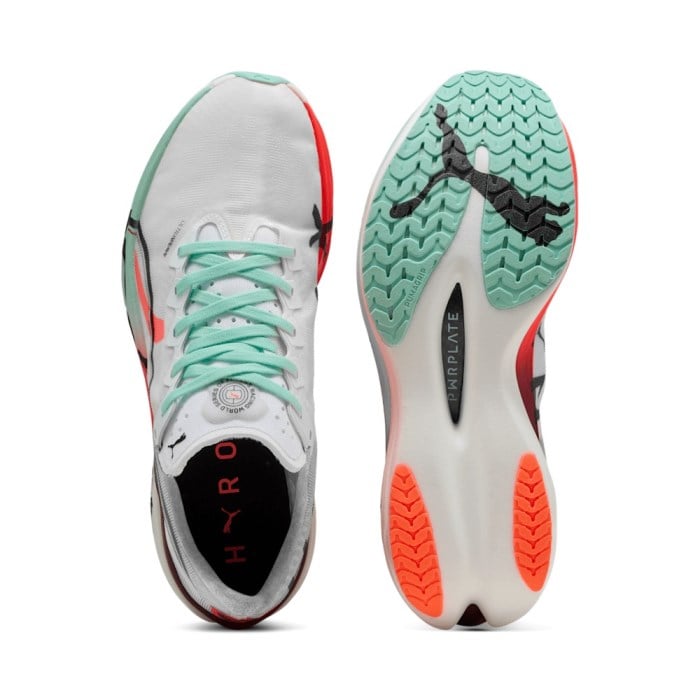 Puma Deviate Nitro Elite 3 Hyrox - Womens Running Shoes - Puma White/Glowing Red/Mint Melt