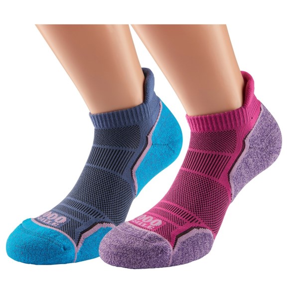 1000 Mile Run Socklet Womens Sports Socks - Twin Pack