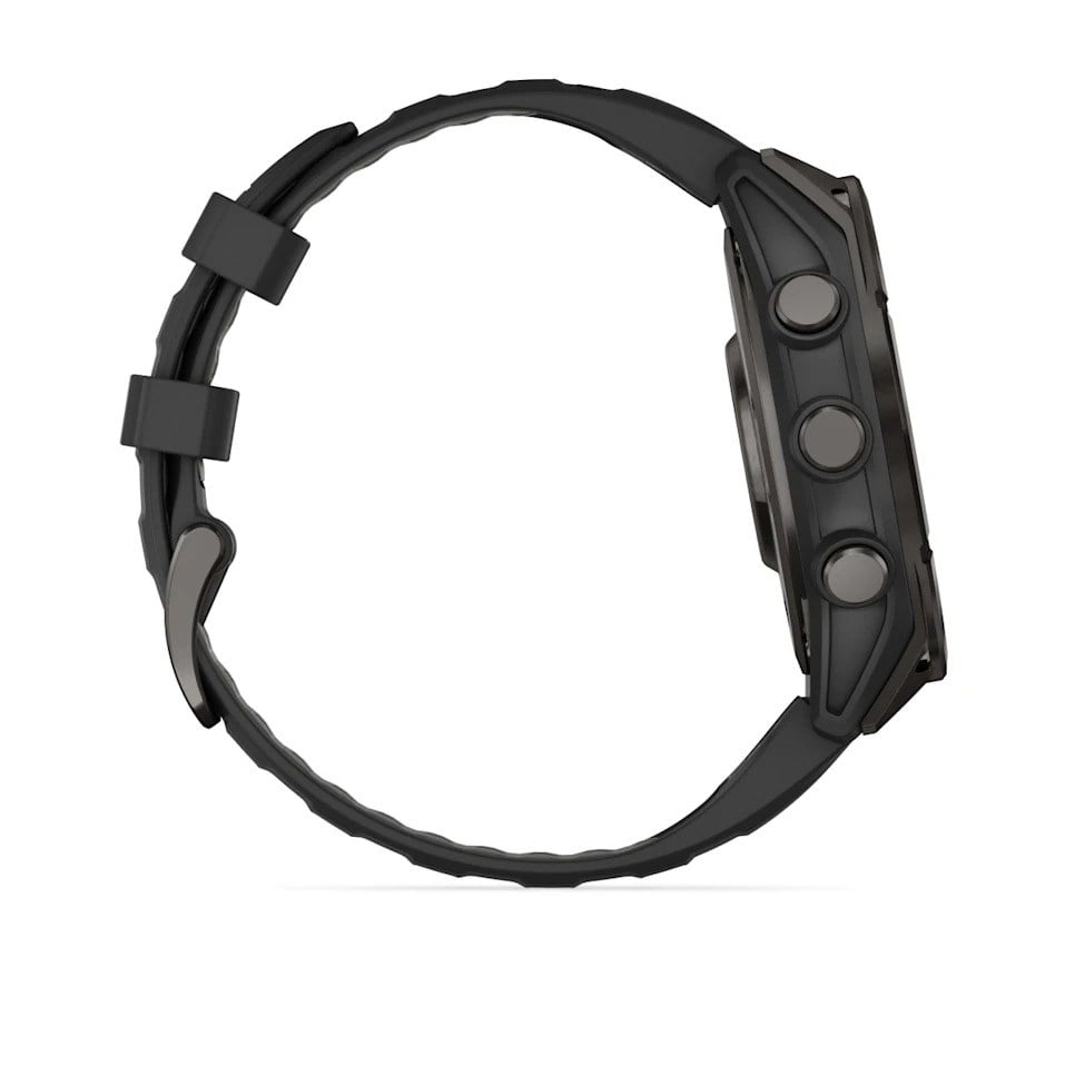 Garmin Fenix 8 47mm AMOLED Sapphire Edition Titanium Watch - Carbon Gray DLC Titanium with - Carbon Gray DLC Titanium with Black/Pebble Grey Silicone Band - image 8
