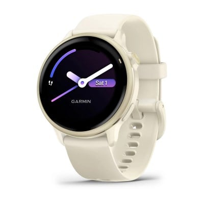 Garmin Vivoactive 6 GPS Smartwatch - Bone/Lunar Gold