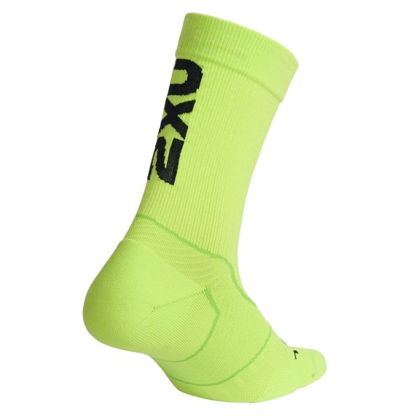 2XU Vectr Light Cushion Crew Running Socks - Volt/Black