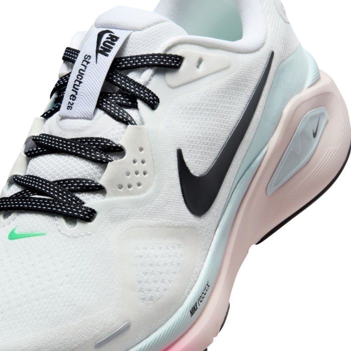 Nike Air Zoom Structure 26 - Womens Running Shoes - White/Black/Glacier Ice/Hyper Pink
