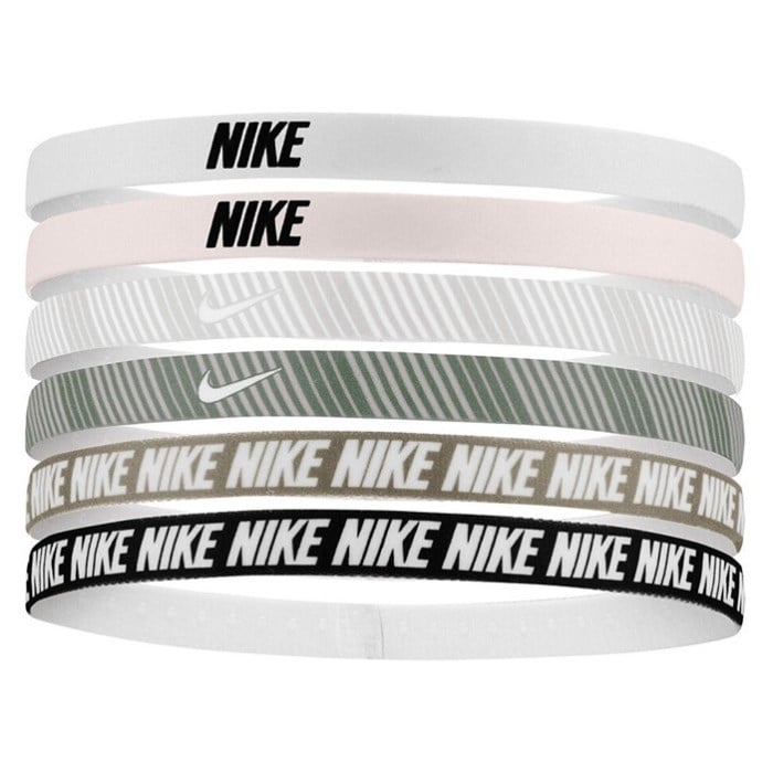 Nike Flex Classic Headband - 6 Pack - Printed Light Soft Pink/Light Army/White