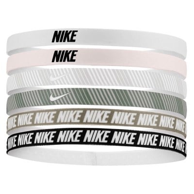 Nike Flex Classic Headband - 6 Pack - Printed Light Soft Pink/Light Army/White