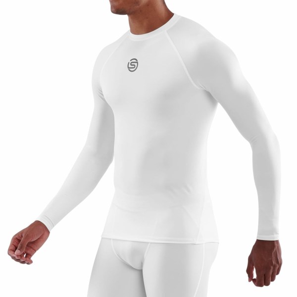 Skins Series-1 Mens Compression Long Sleeve Top - White