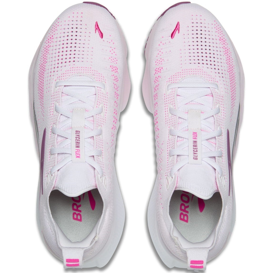 Brooks Glycerin Flex - Womens Running Shoes - White/Cyber Pink/Argyle