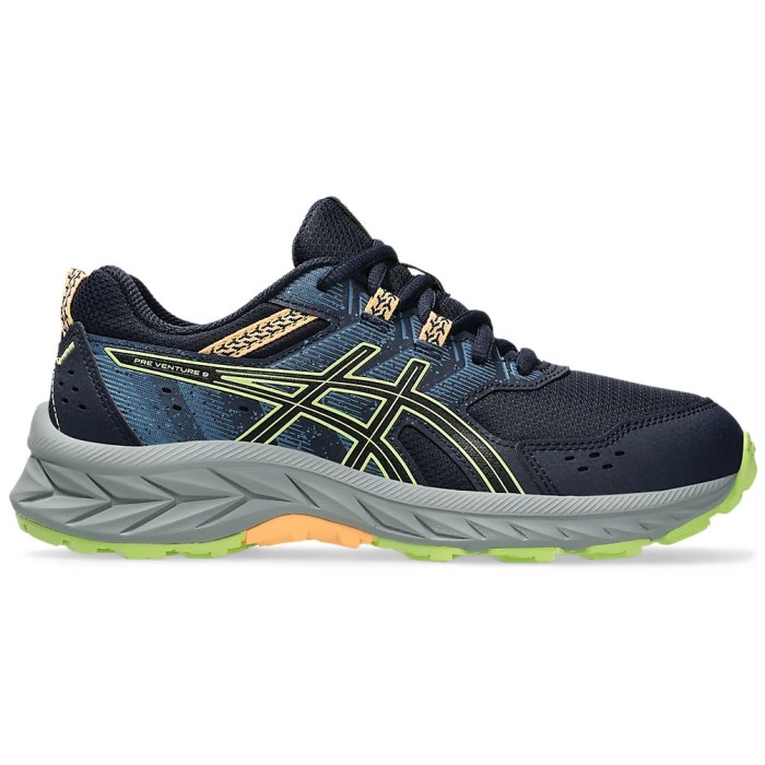 Asics Gel Venture 9 GS - Kids Trail Running Shoes - Midnight/Lime Green