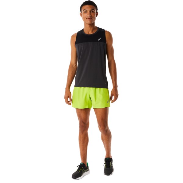 Asics Silver 5 Inch Mens Running Shorts - Lime Zest