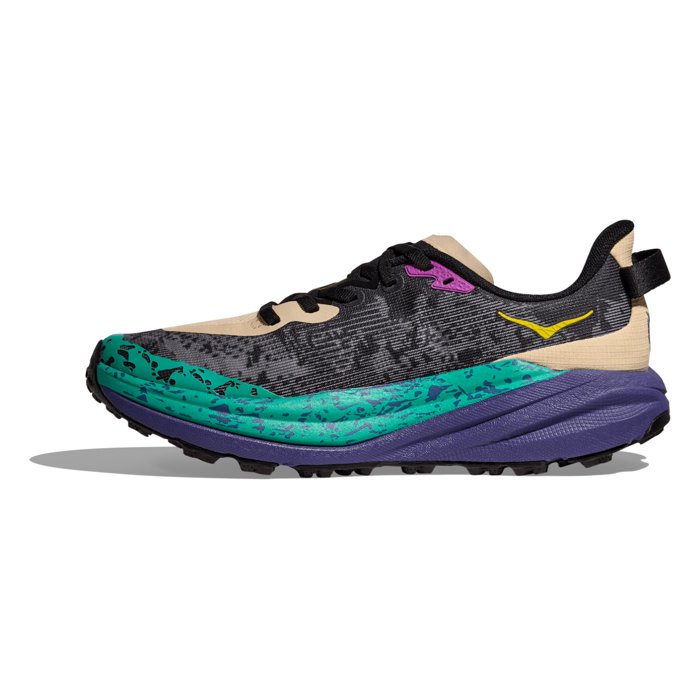 Hoka Speedgoat 6 - Womens Trail Running Shoes - Oatmeal/Mountain Iris
