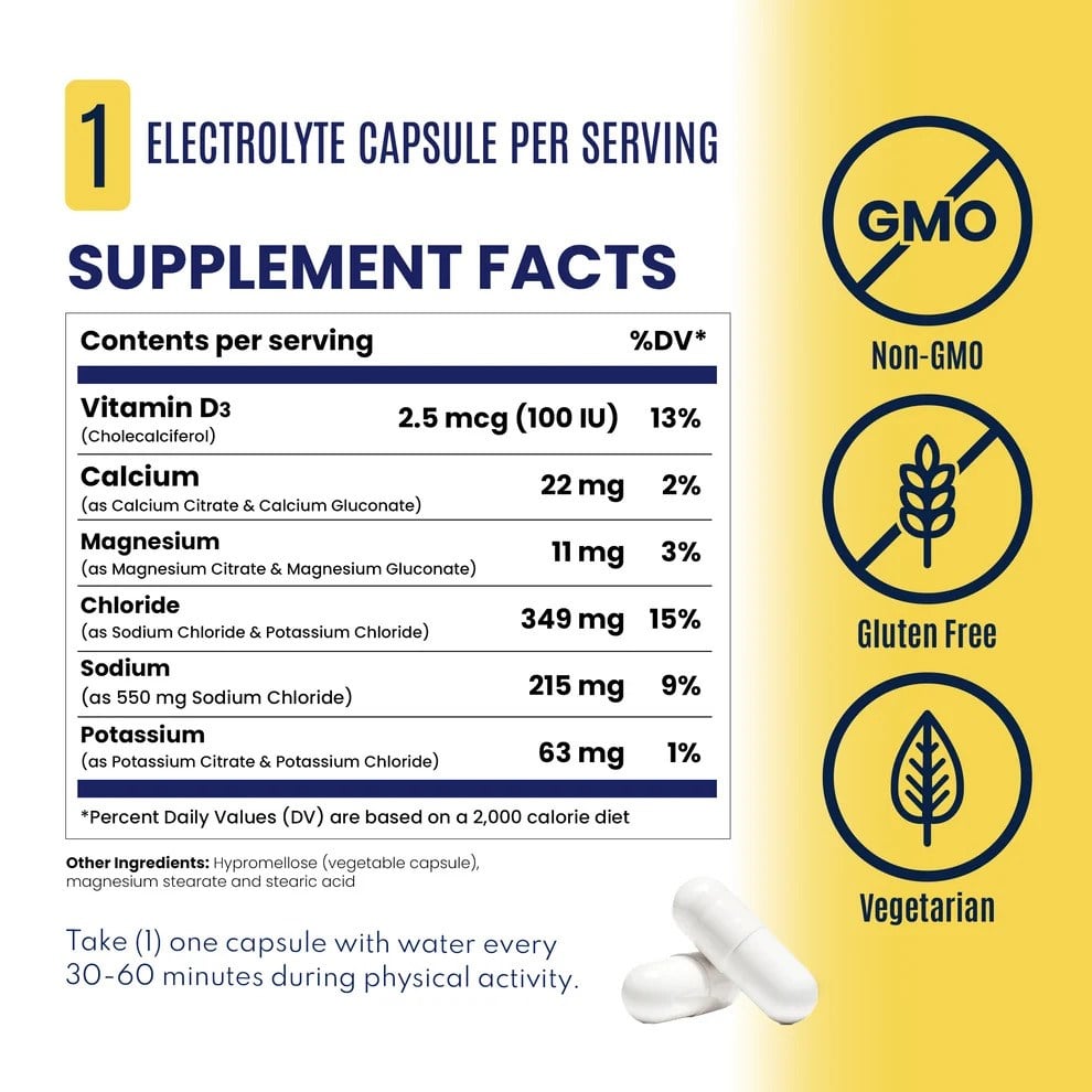 SaltStick Electrolyte Capsules Bottle - 100 Caps - image 3