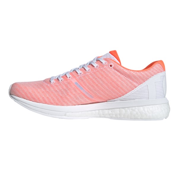 Adidas Adizero Boston 8 - Womens Running Shoes - Footwear White/Blue/Solar Orange