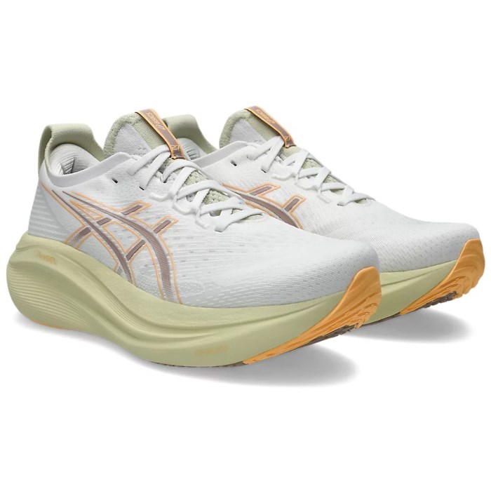 Asics Gel Nimbus 27 - Mens Running Shoes - White/Fawn