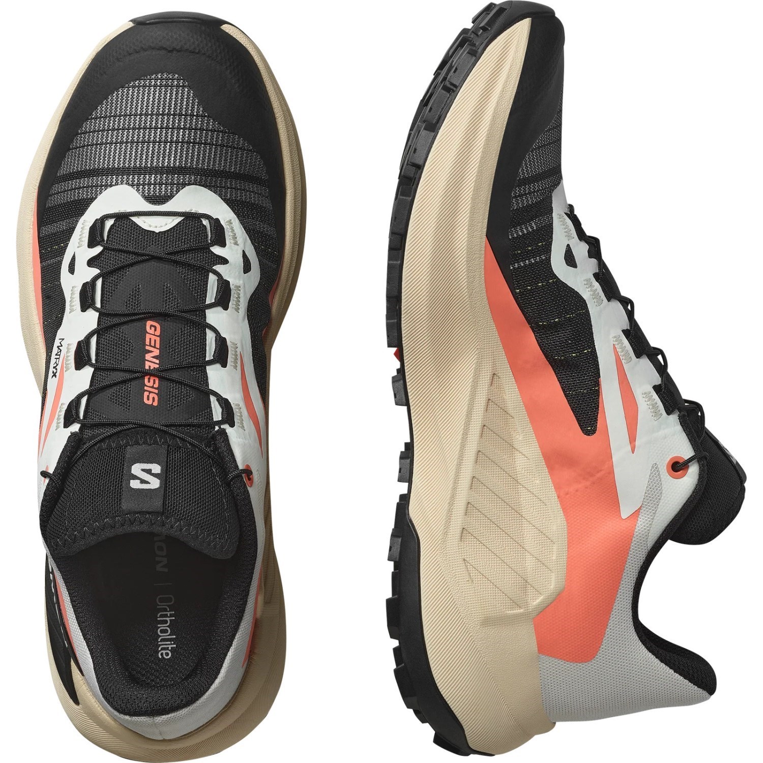 Salomon Genesis - Womens Trail Running Shoes - Fusion Coral/Tender Peach/Black