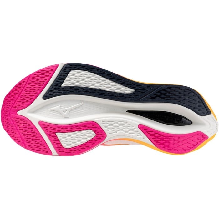Mizuno Wave Rebellion Flash 3 Hanabi - Unisex Running Shoes - White/Pink Tetra/Tang Orange