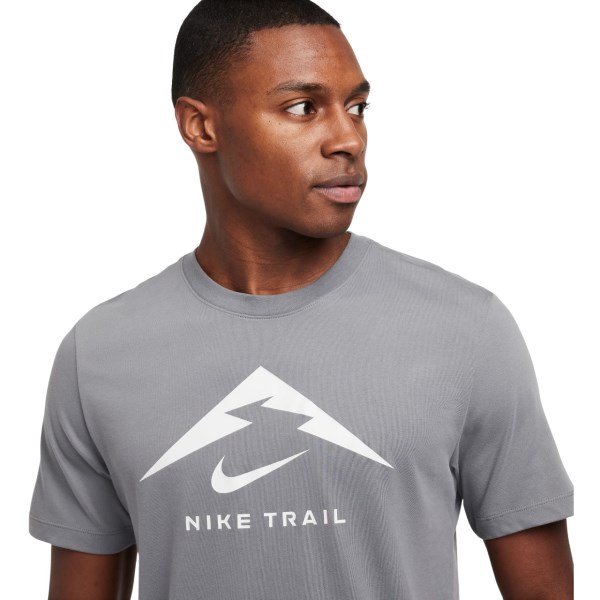 Nike Dri-Fit Logo Mens Trail Running T-Shirt - Smoke Grey