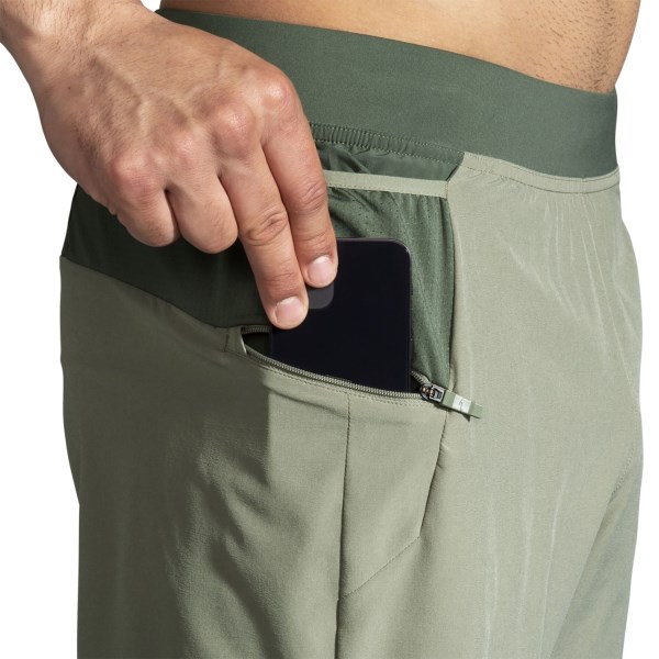 Brooks Sherpa 5 Inch 2-In-1 Mens Running Shorts - Pebble/Dark Pebble