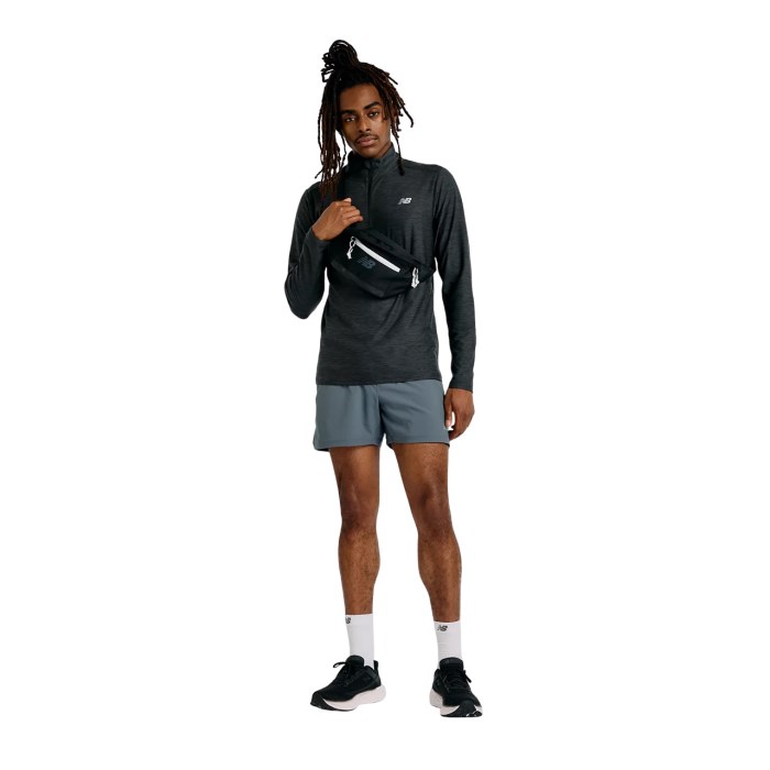 New Balance Space Dye Mens 1/4 Zip - Black Heather