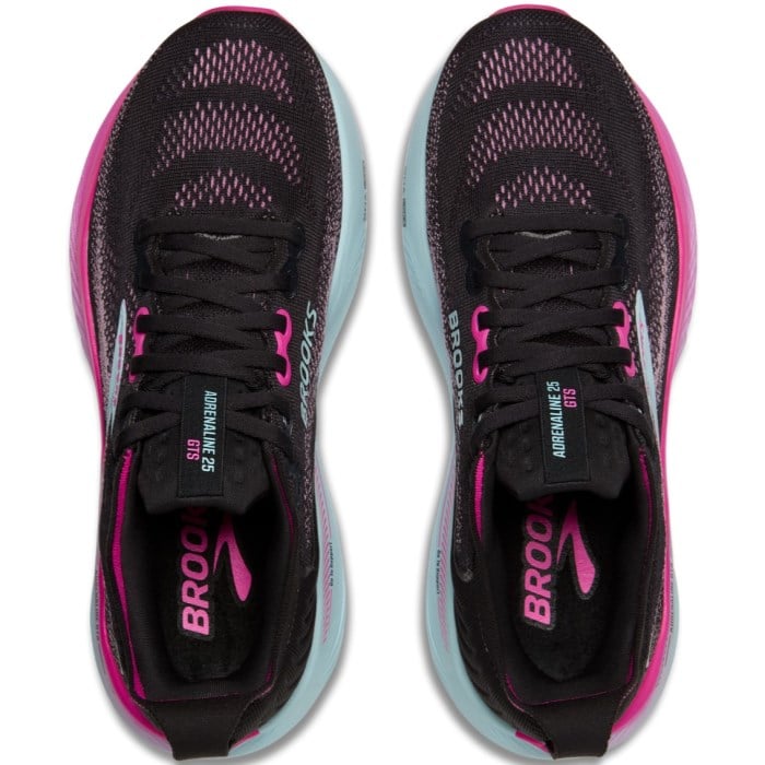 Brooks Adrenaline GTS 25 - Womens Running Shoes - Black/Cyber Pink/Iced Aqua