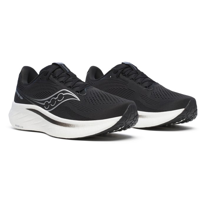 Saucony Ride 18 - Mens Running Shoes - Black/White