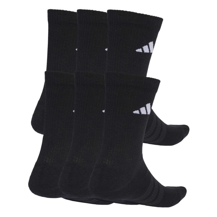 adidas Unisex Cushioned Crew Socks - 6 Pack - Black/Black/White - image 2