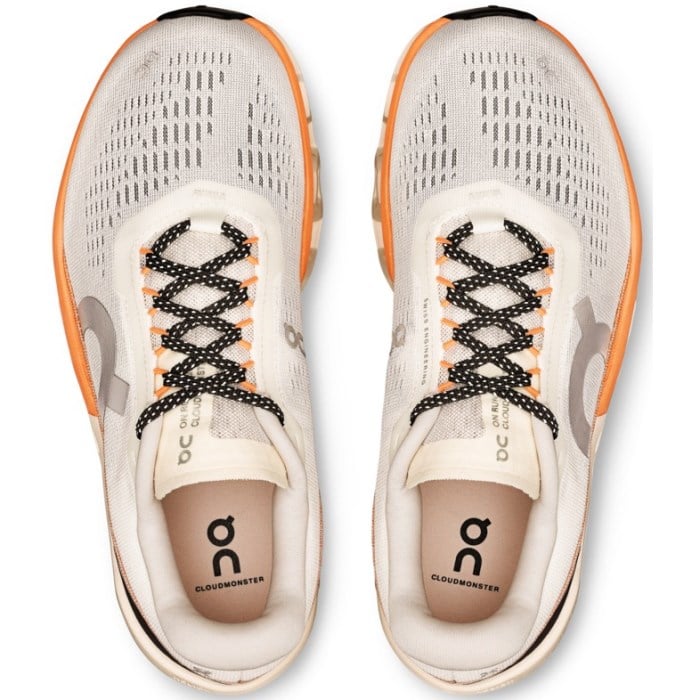 On Cloudmonster 2 - Womens Running Shoes - Ivory/Tangerine