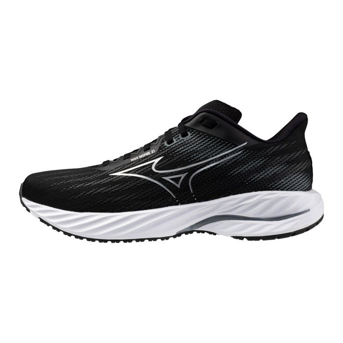 Mizuno Wave Inspire 21 - Mens Running Shoes - Black/Silver/Metallic Gray