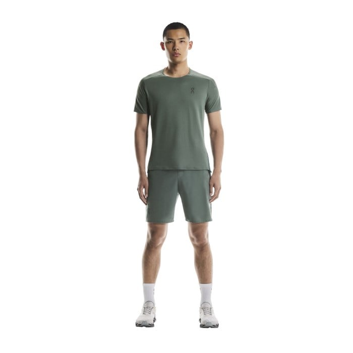 On Running Performance-T Mens Running T-Shirt - Olive/Spirulina