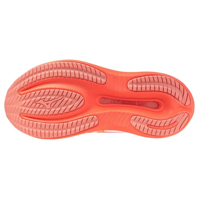 Mizuno Wave Rider 30 - Womens Running Shoes - White/Flamingo Coral/Lime Pulp - image 4
