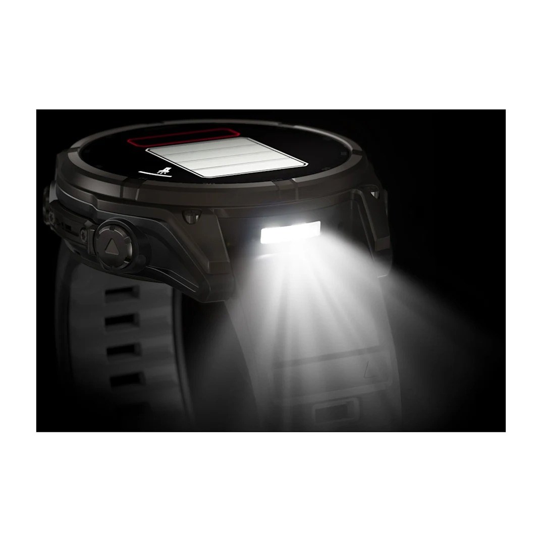 Garmin Fenix 8 Solar 47mm Sapphire Edition Titanium Watch - Black/Pebble Grey Silicone Band - image 9