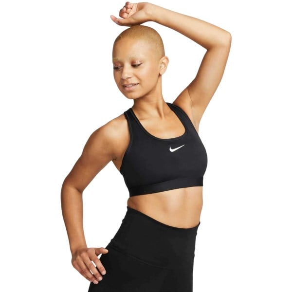 Nike Swoosh Padded Womens Sports Bra - Black/White