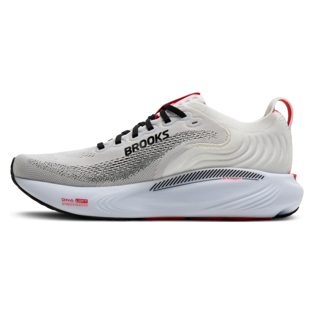 Brooks Adrenaline GTS 25 - Mens Running Shoes - White/Black/Red