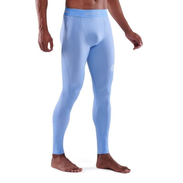 Skins Series-1 Mens Compression Long Tights - Sky Blue - image 4