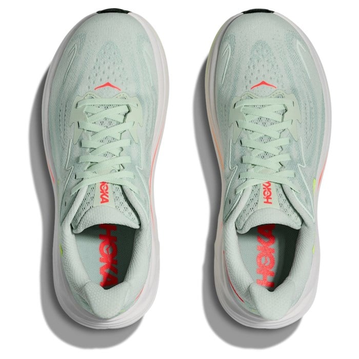 Hoka Clifton 10 - Womens Running Shoes - Sea Glass/Neon Flame