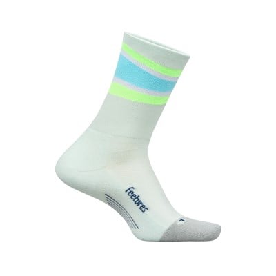 Feetures Elite Light Cushion Mini Crew Running Socks - Mint Bounce