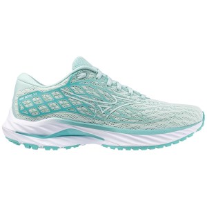 Mizuno Wave Inspire 20 - Womens Running Shoes - Eggshell/White/Blue Turquoise