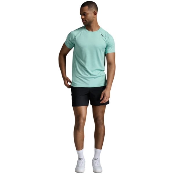2XU Motion Mens Running T-Shirt - Aqua/Jupiter