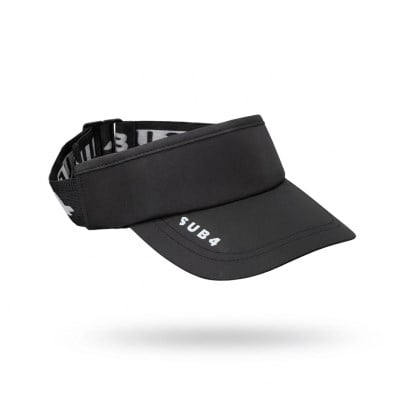 SUB4 Performance Running Visor - Elastic Rear Band - Black
