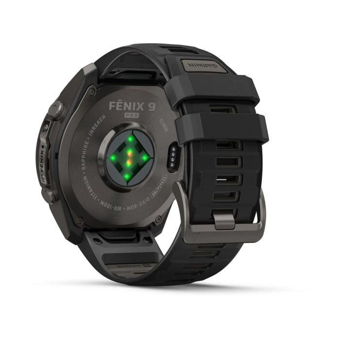 Garmin Fenix 9 Pro 51mm Premium Multisport Smartwatch - Carbon Grey DLC Titanium with Black/Pebble - Carbon Grey DLC Titanium with Black/Pebble Grey Silicone Band - image 7