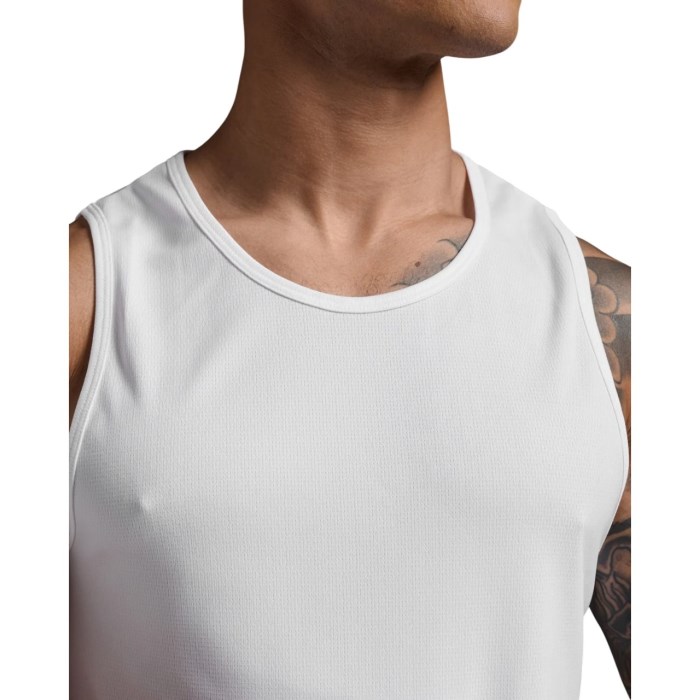 2XU Aero Mens Training Tank Top - White/Silver Reflective