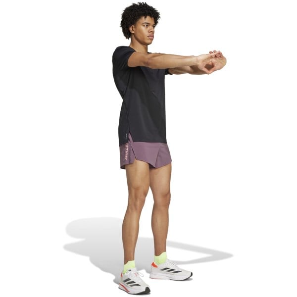 Adidas Mens Adizero Running Gel Shorts - Shadow Fig