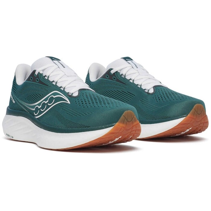 Saucony Ride 18 - Mens Running Shoes - Pine/White