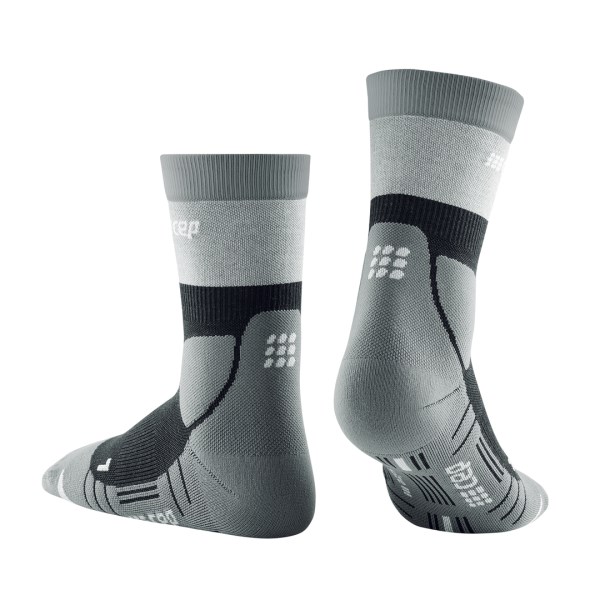 CEP Hiking Light Merino Mid Cut Compression Socks - Stone/Grey
