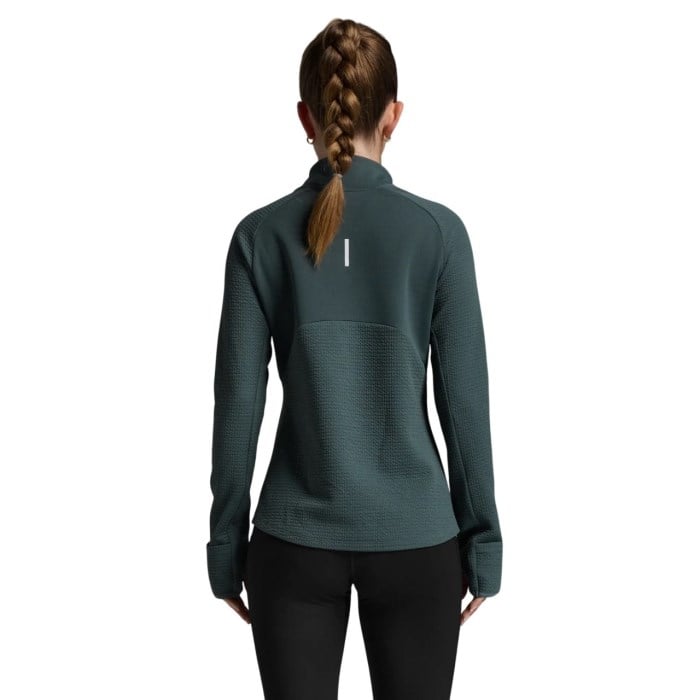 2XU Ignition Haptic Womens Running 1/4 Zip - Dark Sage/White Reflective