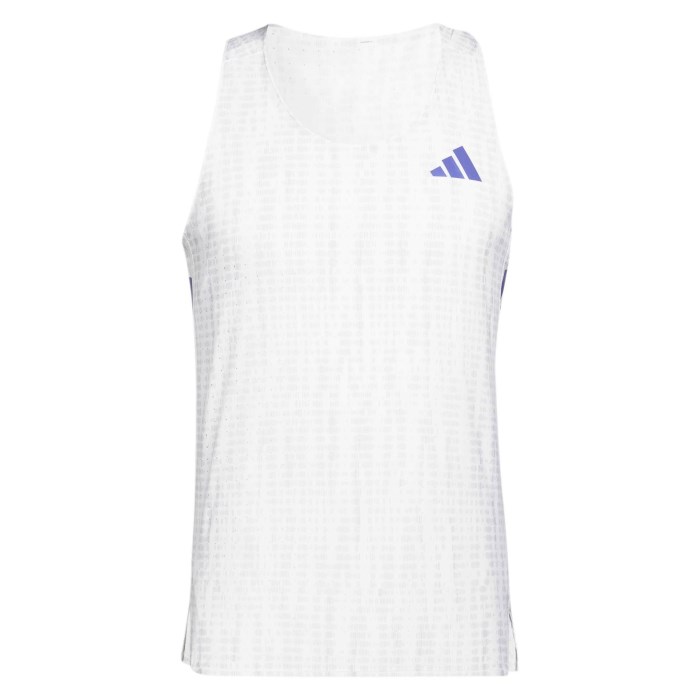 adidas Adizero Mens Running Singlet - White/Solar Purple - image 4