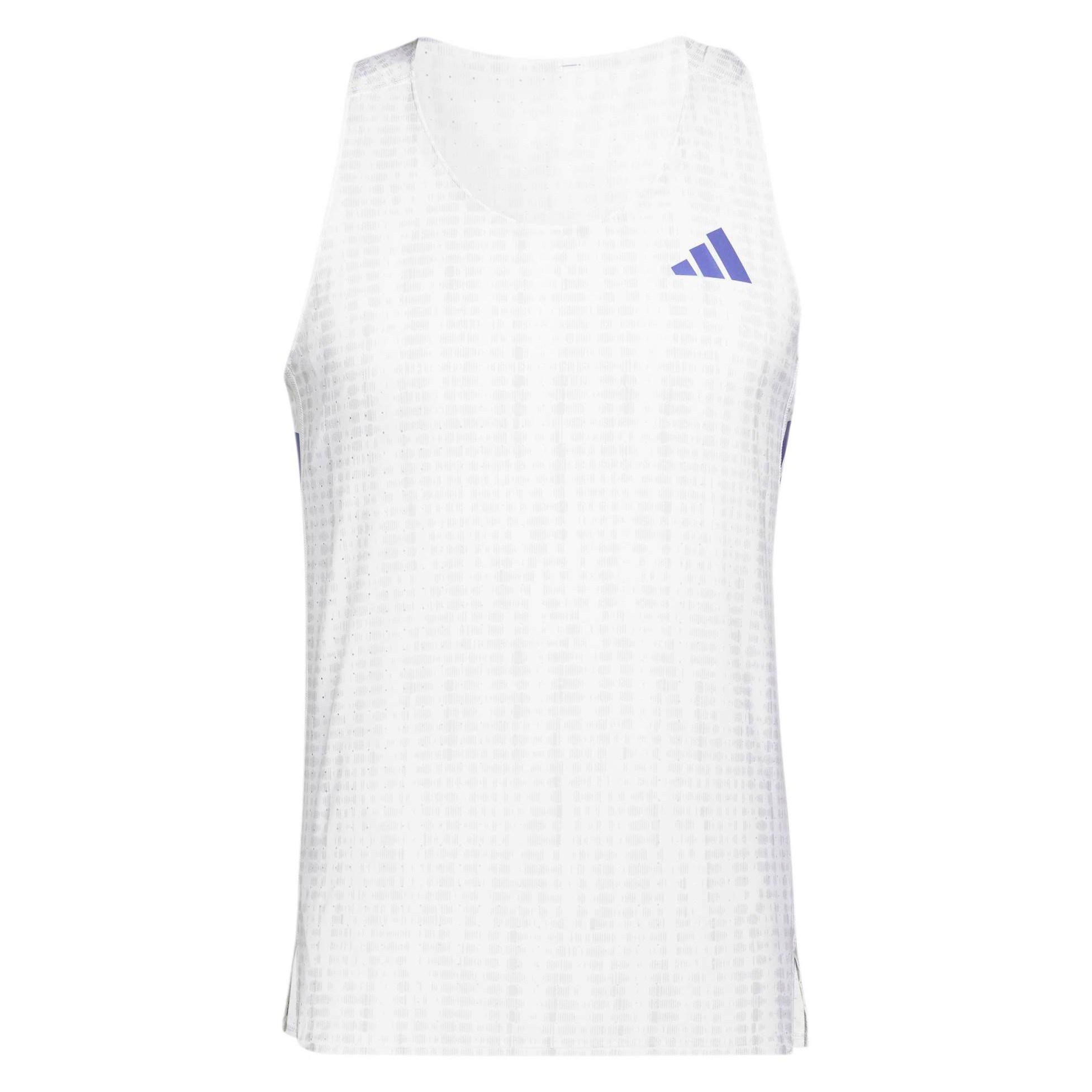 adidas Adizero Mens Running Singlet - White/Solar Purple - image 4