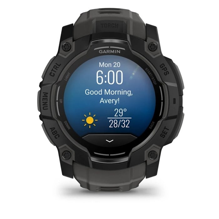 Garmin Instinct 3 50mm AMOLED Rugged GPS Smartwatch - Black/Charcoal