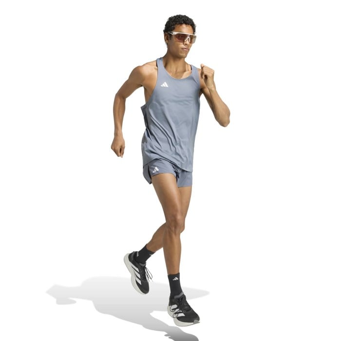 adidas Adizero Essentials Mens Running Shorts - Onix - image 3