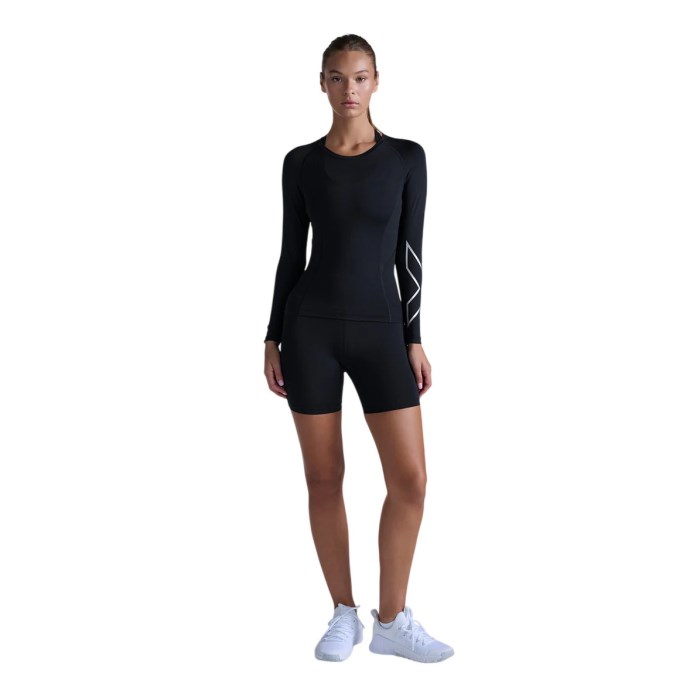 2XU Core Compression Womens Long Sleeve Running Top - Black/Silver - image 7