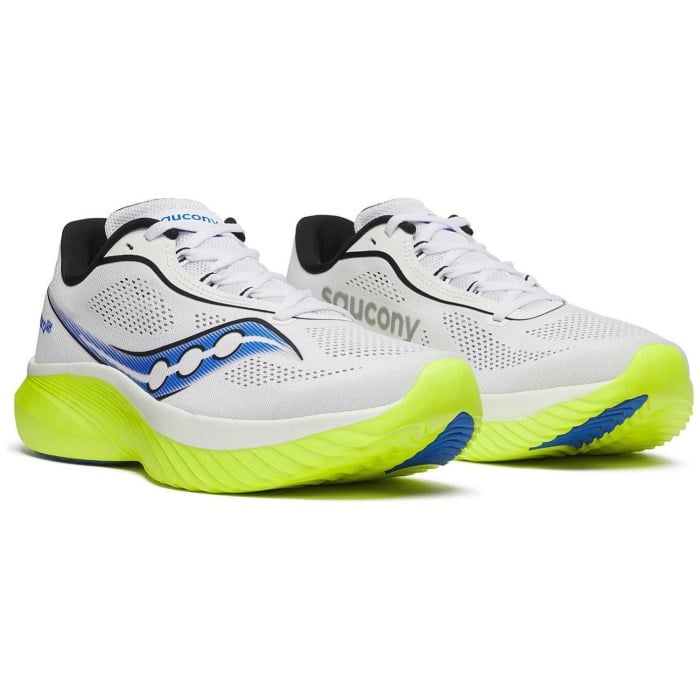 Saucony Kinvara 15 - Mens Running Shoes - White/Citron