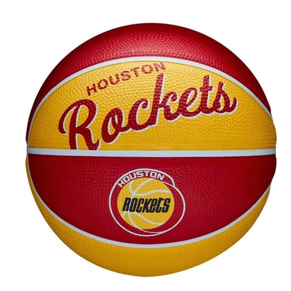 Wilson Houston Rockets NBA Team Retro Mini Basketball - Size 3 - Red/Yellow